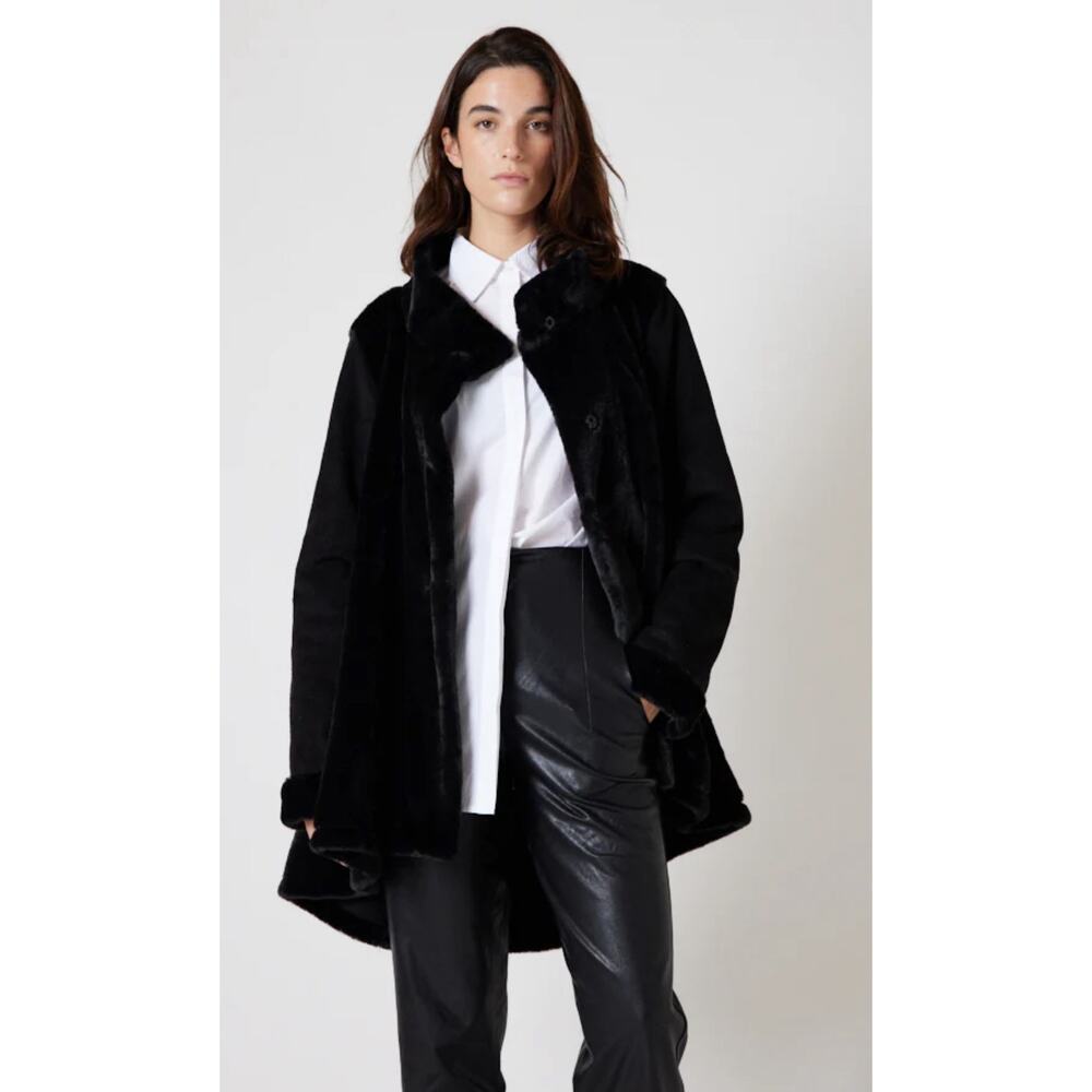 Ruti, Faux Fur Swing Coat, Size: M